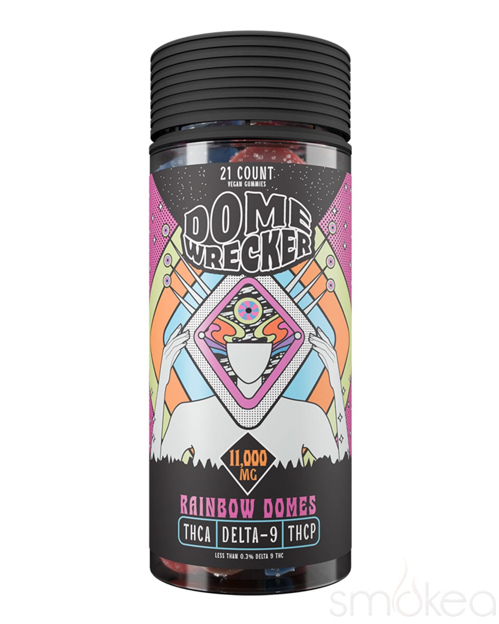 Dome Wrecker 11000mg Delta 9 + THCA Gummies - Rainbow Domes