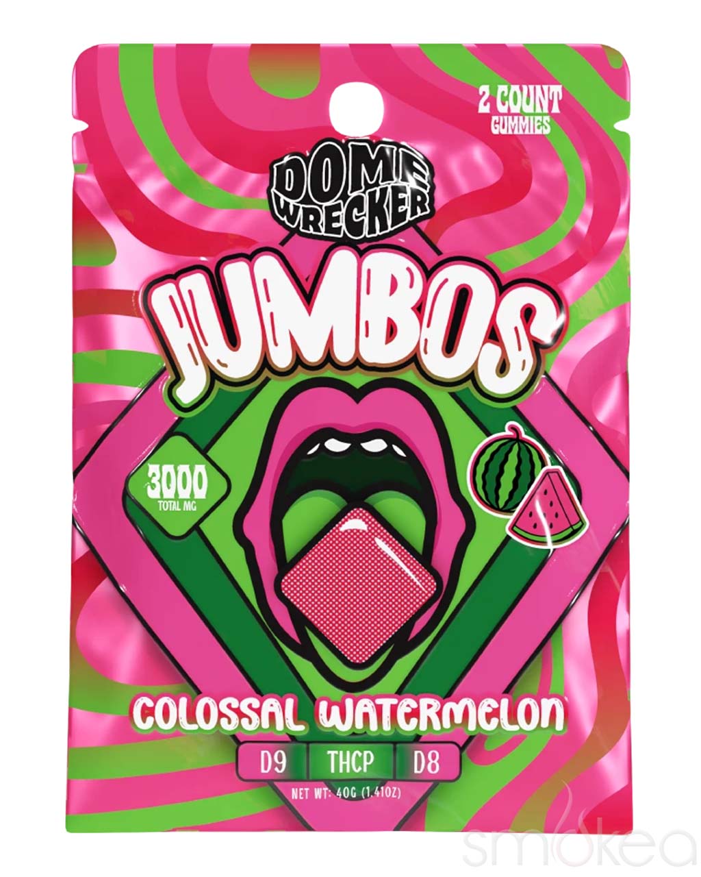 Dome Wrecker 3000mg Jumbos THC Gummies - Colossal Watermelon