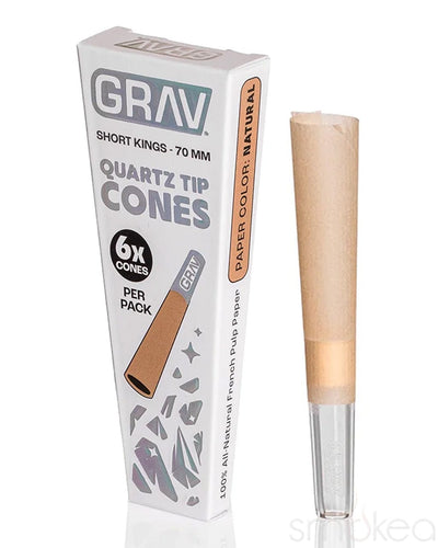 GRAV Short Kings Quartz Tips Cones (6-Pack) Natural