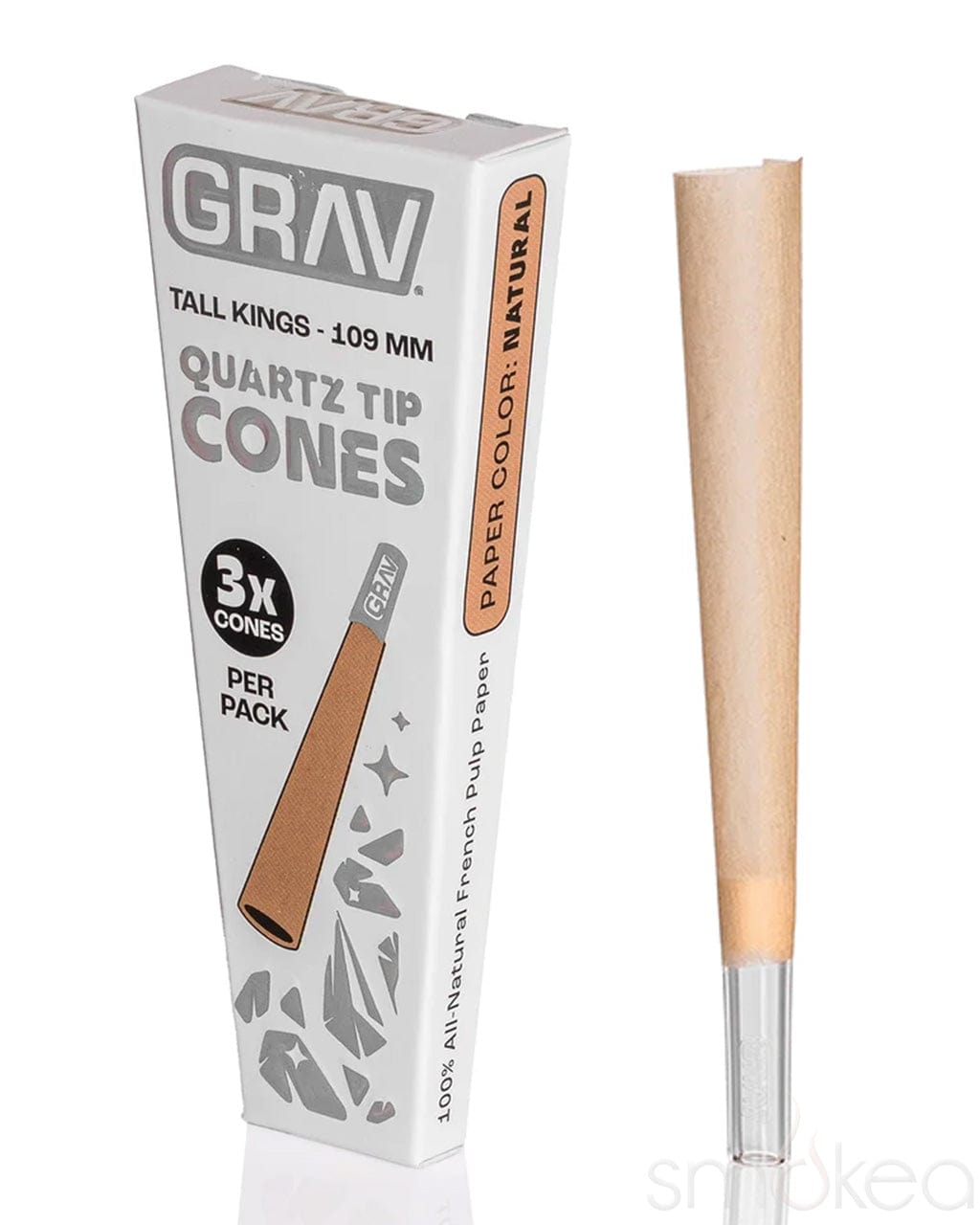 GRAV Tall Kings Quartz Tips Cones (3-Pack) Natural