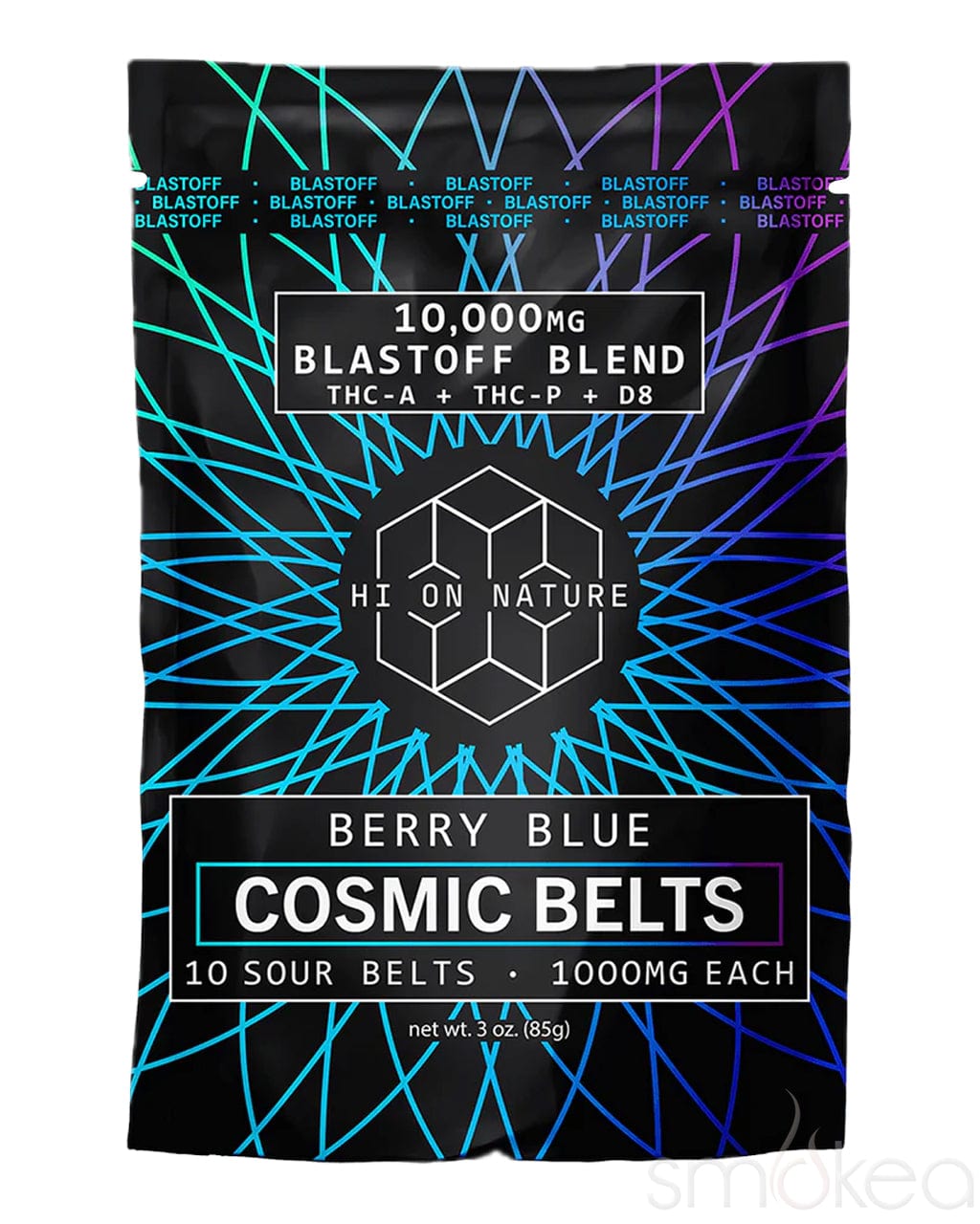 Hi On Nature 10000mg Blast Off Blend Cosmic Belts - Berry Blue