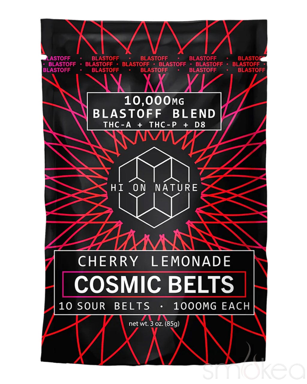 Hi On Nature 10000mg Blast Off Blend Cosmic Belts - Cherry Lemonade