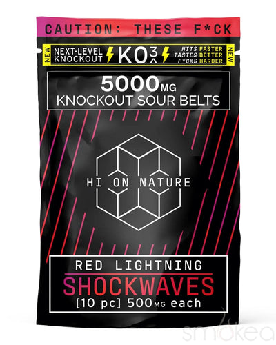 Hi On Nature 5000mg KO3 Knockout Shockwaves - Red Lightning (10-Pack)