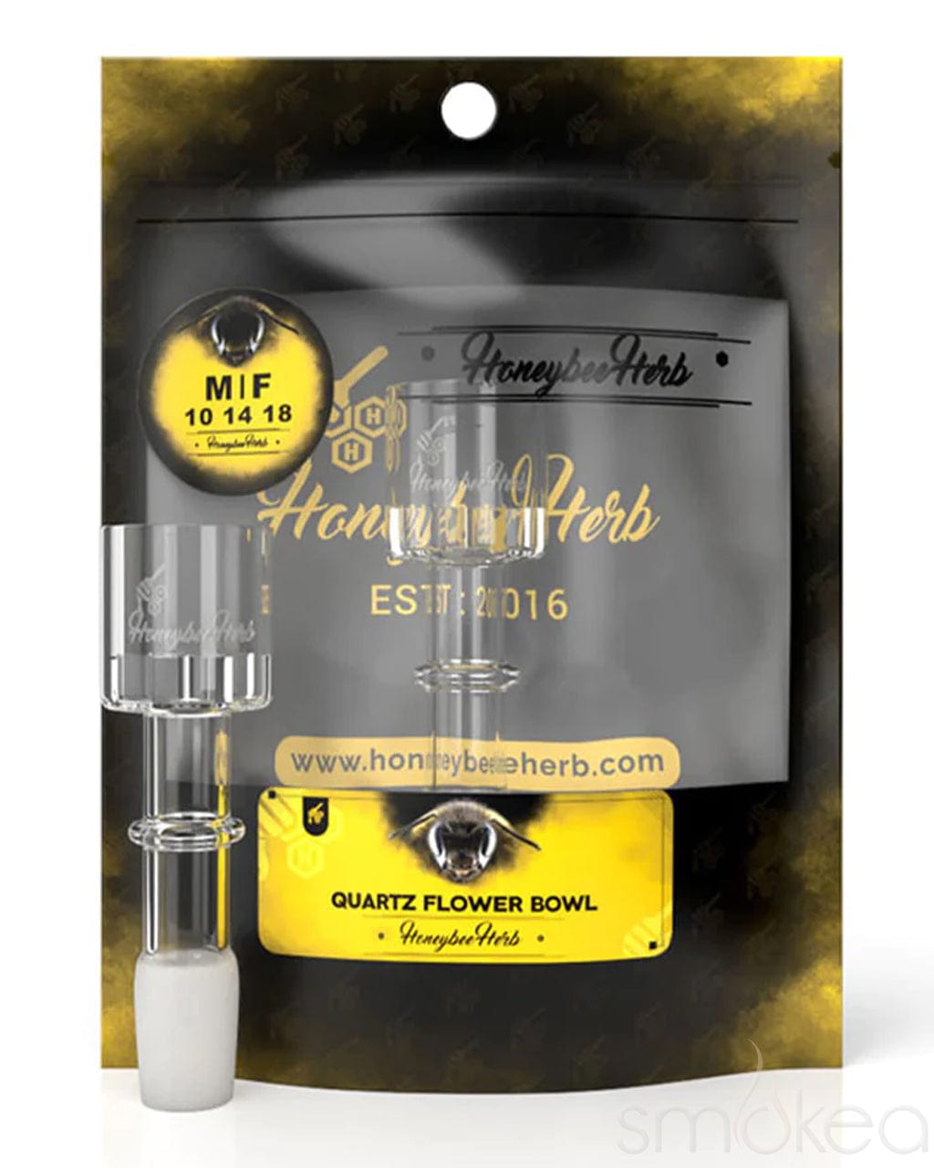 Honeybee Herb 14mm Quartz Flower Bowl 90 Degree