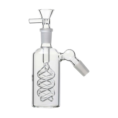 Human Grade 14mm Spiral Perc Ash Catcher Clear / 45 deg