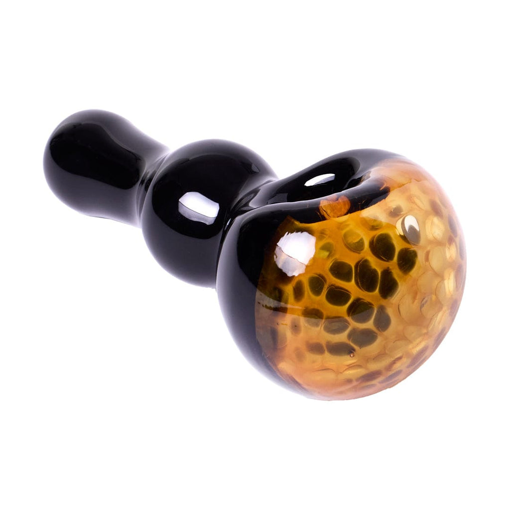 Human Grade Honeycomb Bubble Spoon Pipe Black Yellow