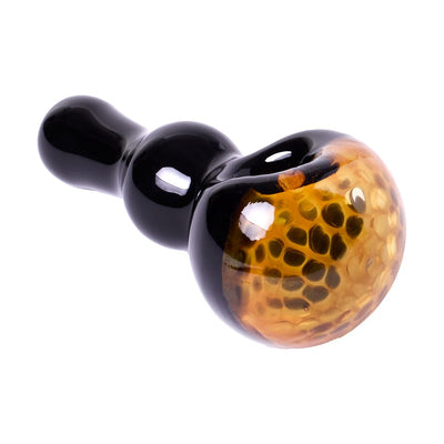 Human Grade Honeycomb Bubble Spoon Pipe Black Yellow