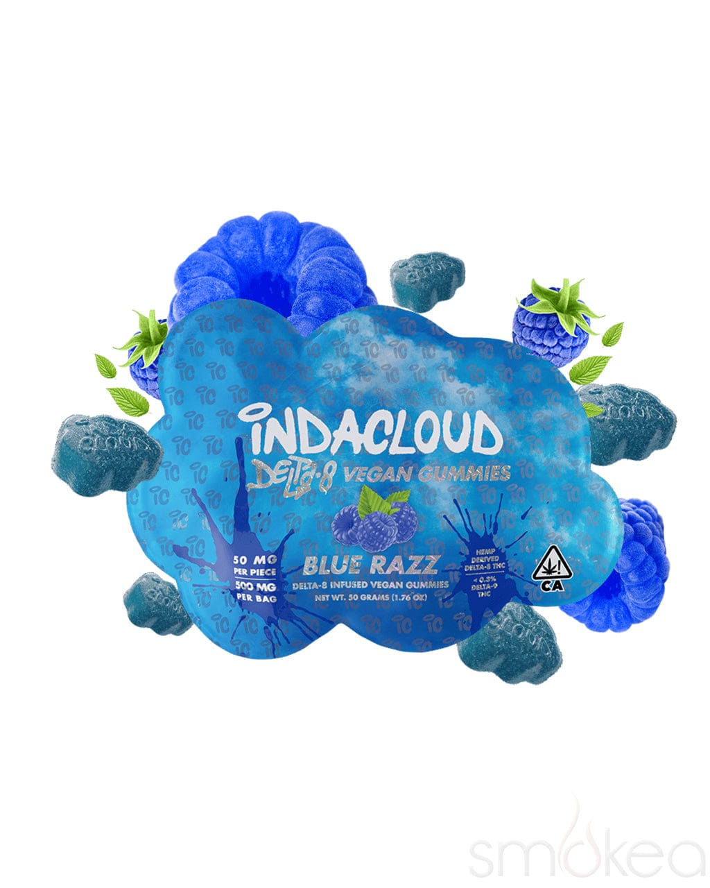 Indacloud 500mg Delta 8 Vegan Gummies - Blue Razz