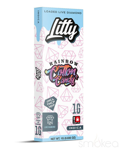 Litty 1g THCA Loaded Live Diamonds Vape - Rainbow Cotton Candy