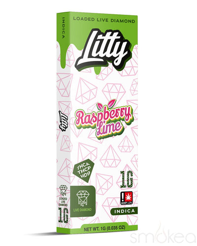 Litty 1g THCA Loaded Live Diamonds Vape - Raspberry Lime
