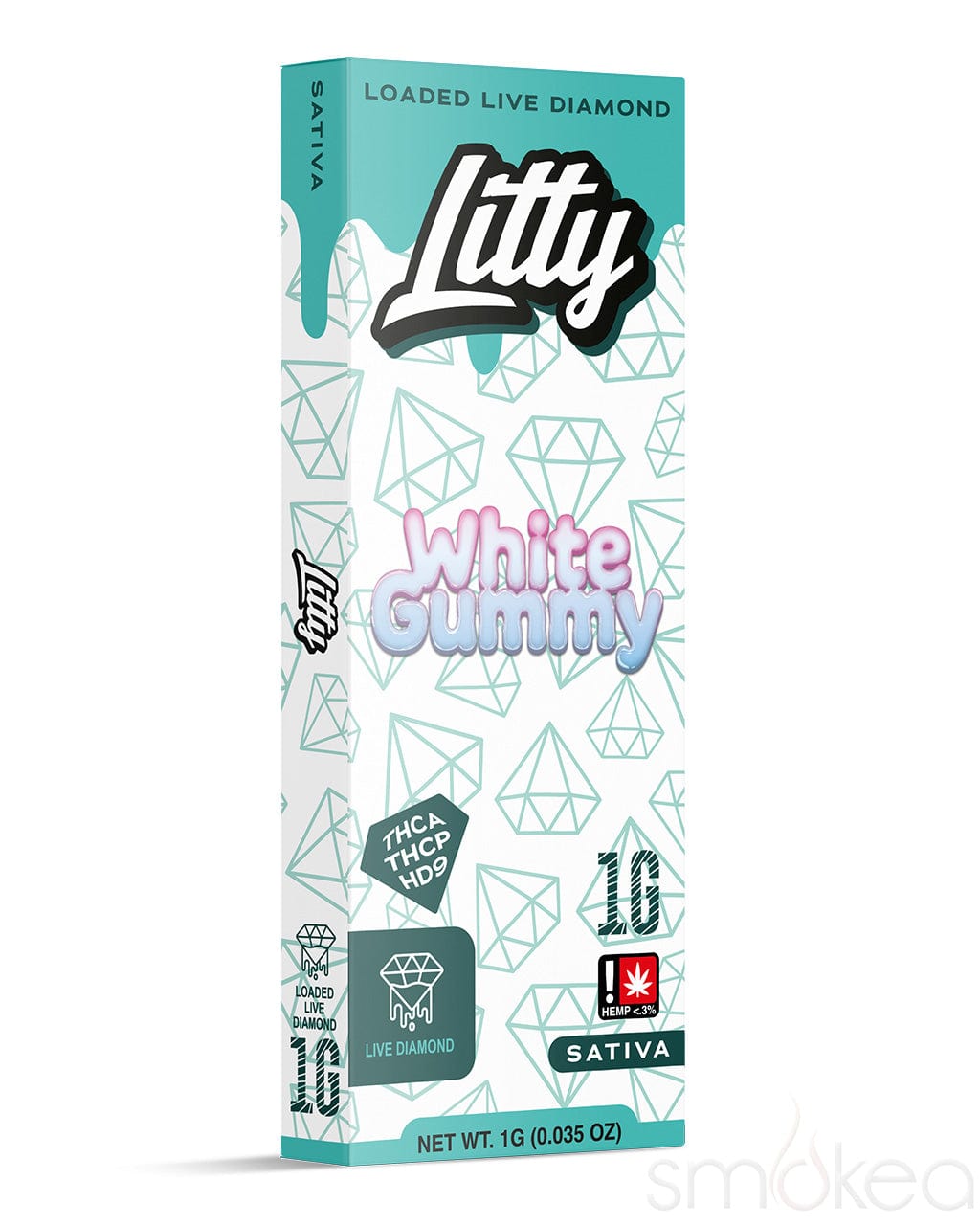 Litty 1g THCA Loaded Live Diamonds Vape - White Gummy