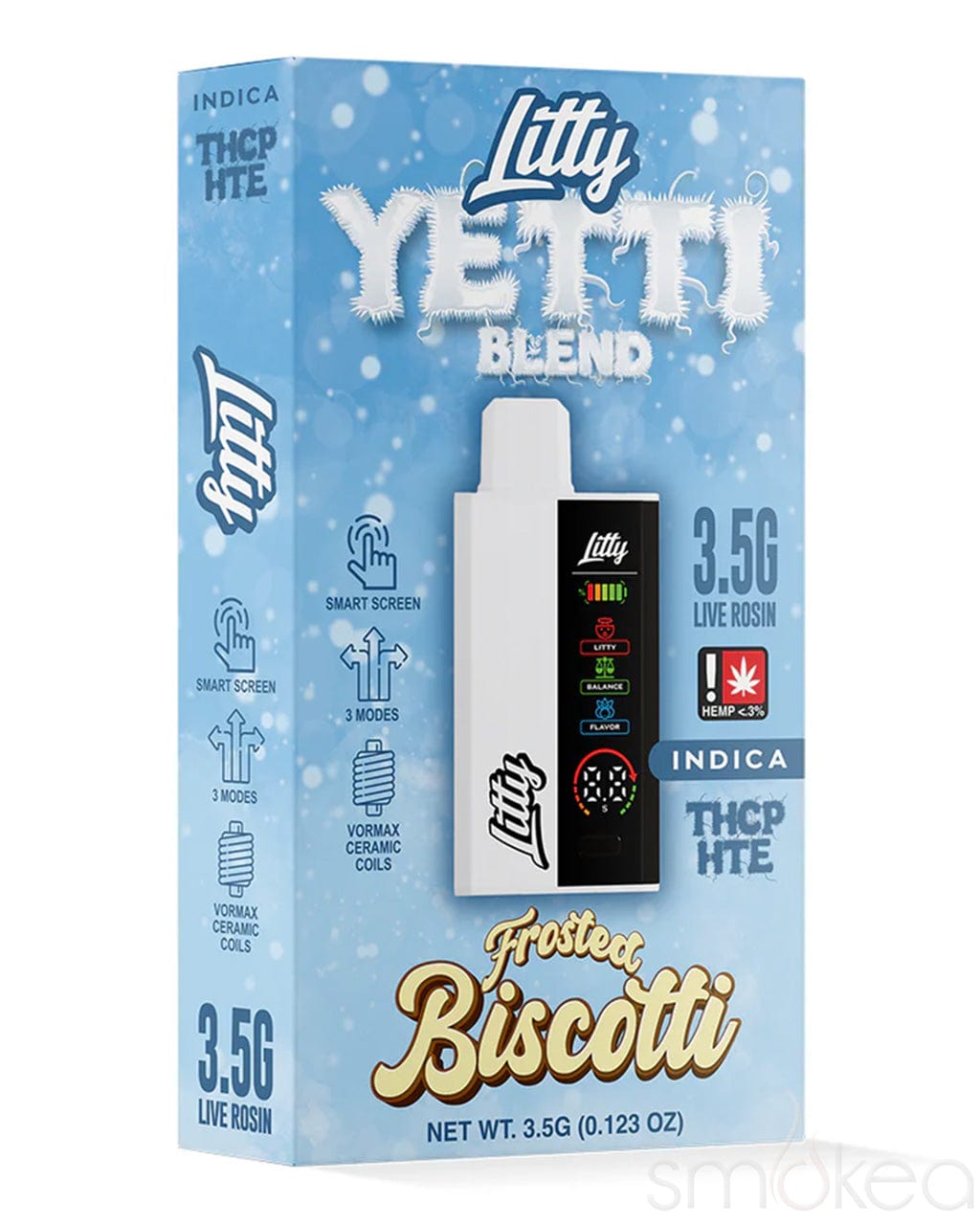 Litty 3.5g THCP Yetti Blend Vape - Frosted Biscotti