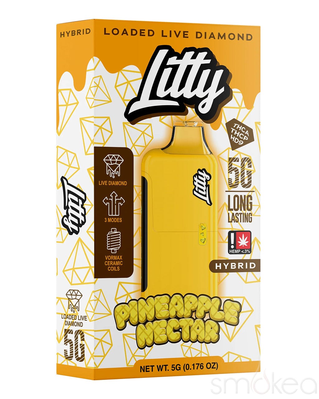 Litty 5g THCA Loaded Live Diamonds Vape - Pineapple Nectar