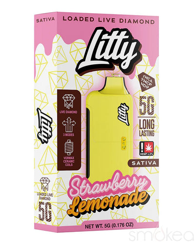 Litty 5g THCA Loaded Live Diamonds Vape - Strawberry Lemonade