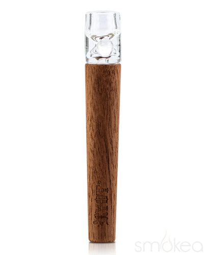 RYOT 12mm Large Wood One Hitter Bat w/ Glass Tip Walnut