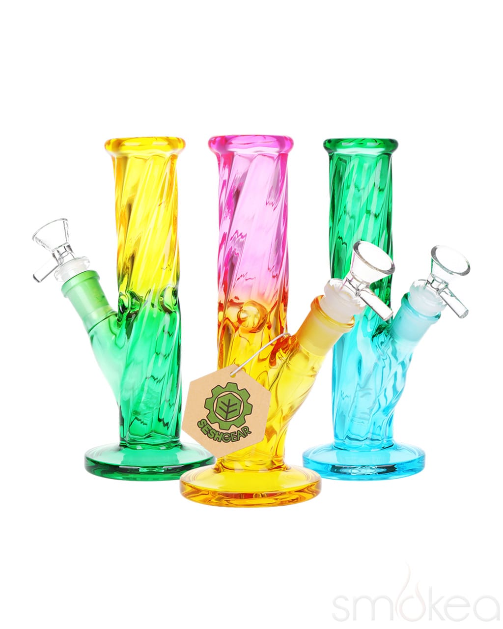 SeshGear Twist Ombre Straight Tube Glass Bong
