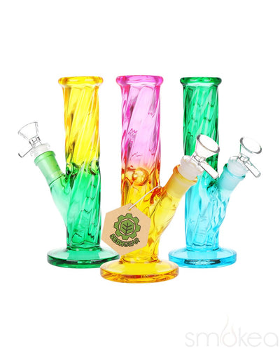 SeshGear Twist Ombre Straight Tube Glass Bong