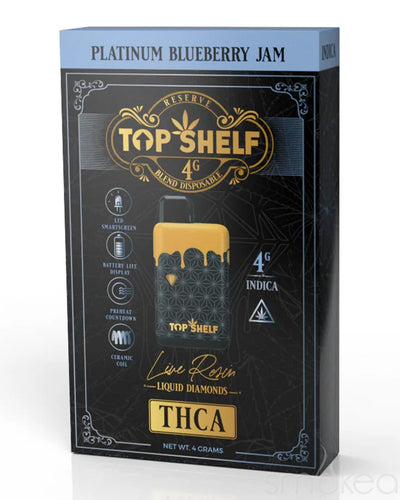 Top Shelf Hemp 4g THCA Live Resin Vape - Platinum Blueberry Jam
