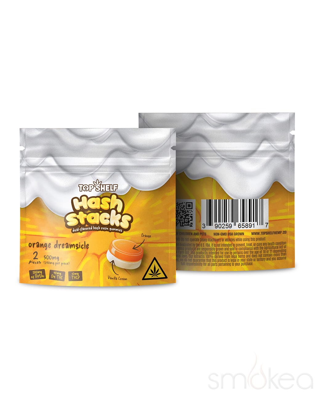 Top Shelf Hemp Hash Stacks Gummies - Orange Dreamsicle 2 Pack