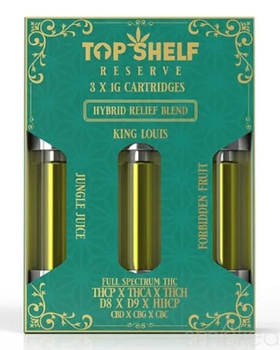 Top Shelf Hemp Hybrid "Relief" Blend Vape Cartridges (3-Pack)