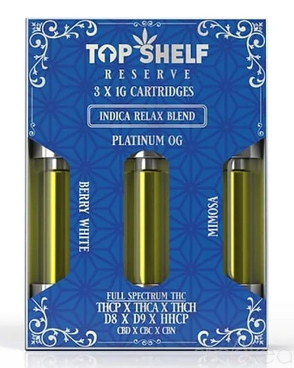 Top Shelf Hemp Indica "Relax" Blend Vape Cartridges (3-Pack)