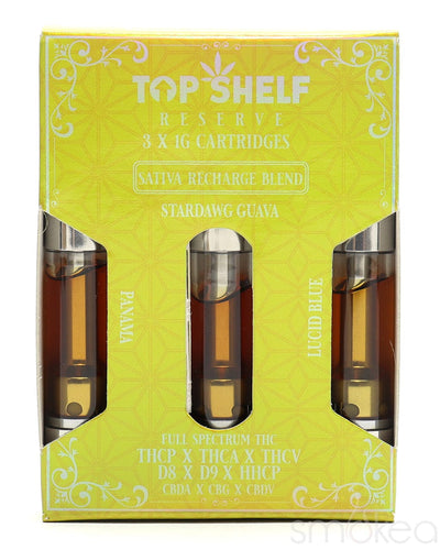 Top Shelf Hemp "Recharge" 2.0 Blend Vape Cartridges (3-Pack)