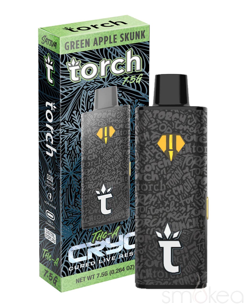 Torch 7.5g Cryo THCA Cured Live Resin Vape - Green Apple Skunk