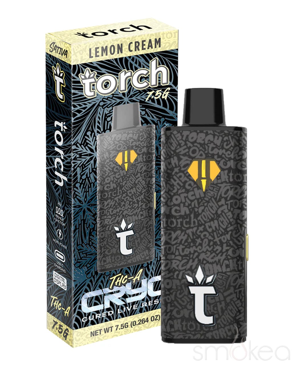 Torch 7.5g Cryo THCA Cured Live Resin Vape - Lemon Cream