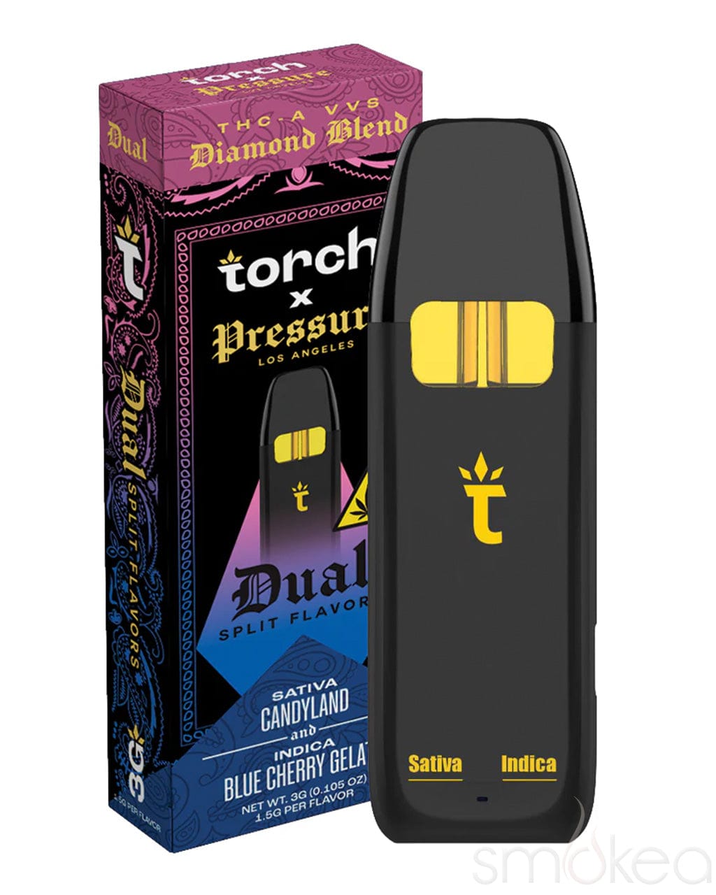 Torch x Pressure Dual THCA Diamond Blend Vape - Candyland x Blue Cherry Gelato