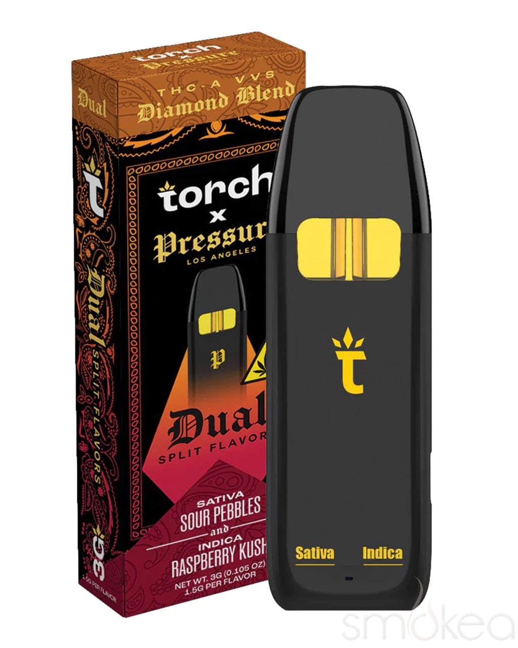 Torch x Pressure Dual THCA Diamond Blend Vape - Sour Pebbles x Raspberry Kush