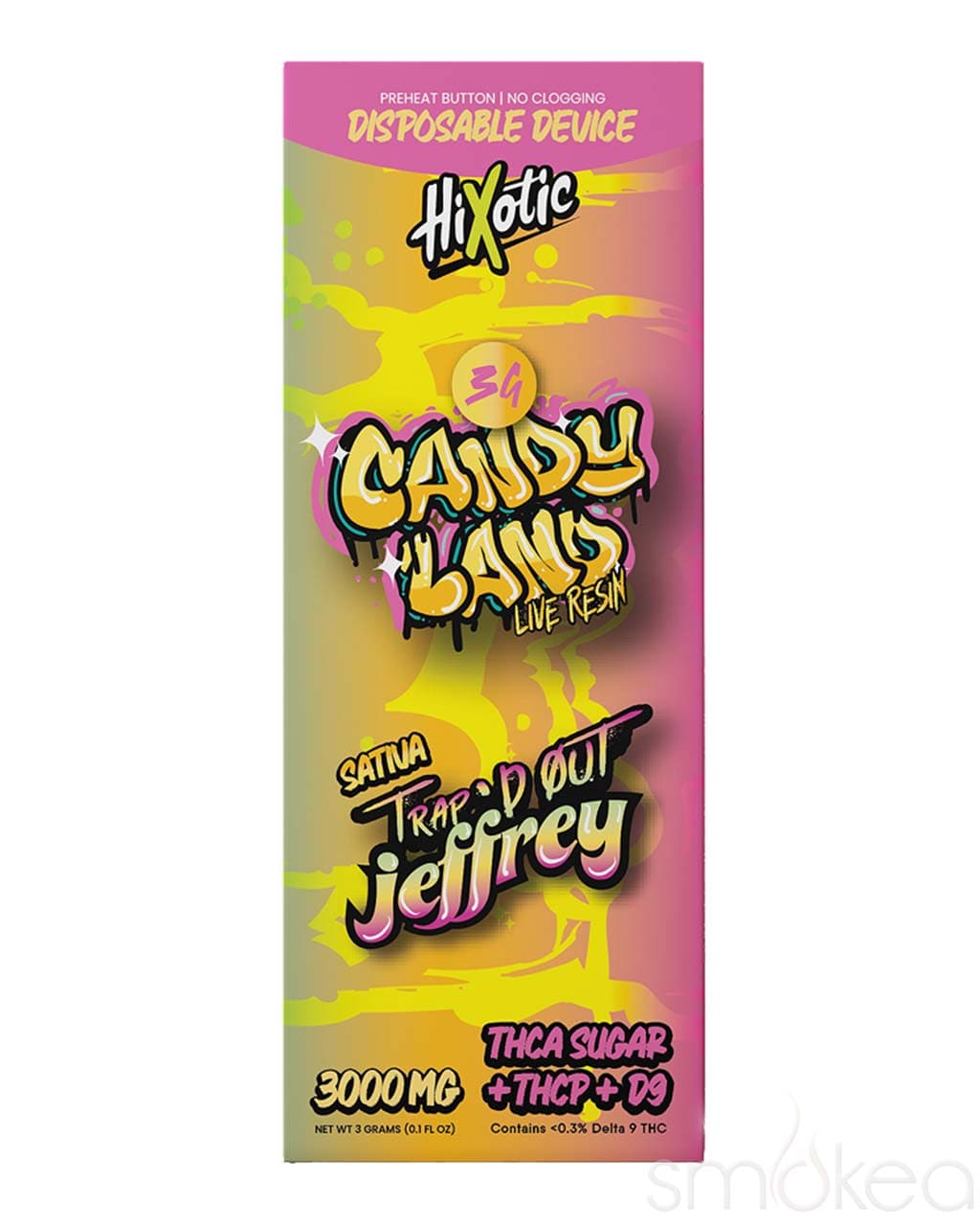 Trap'd Out Jeffrey 3g THCA Blend Disposable Vape - Candyland