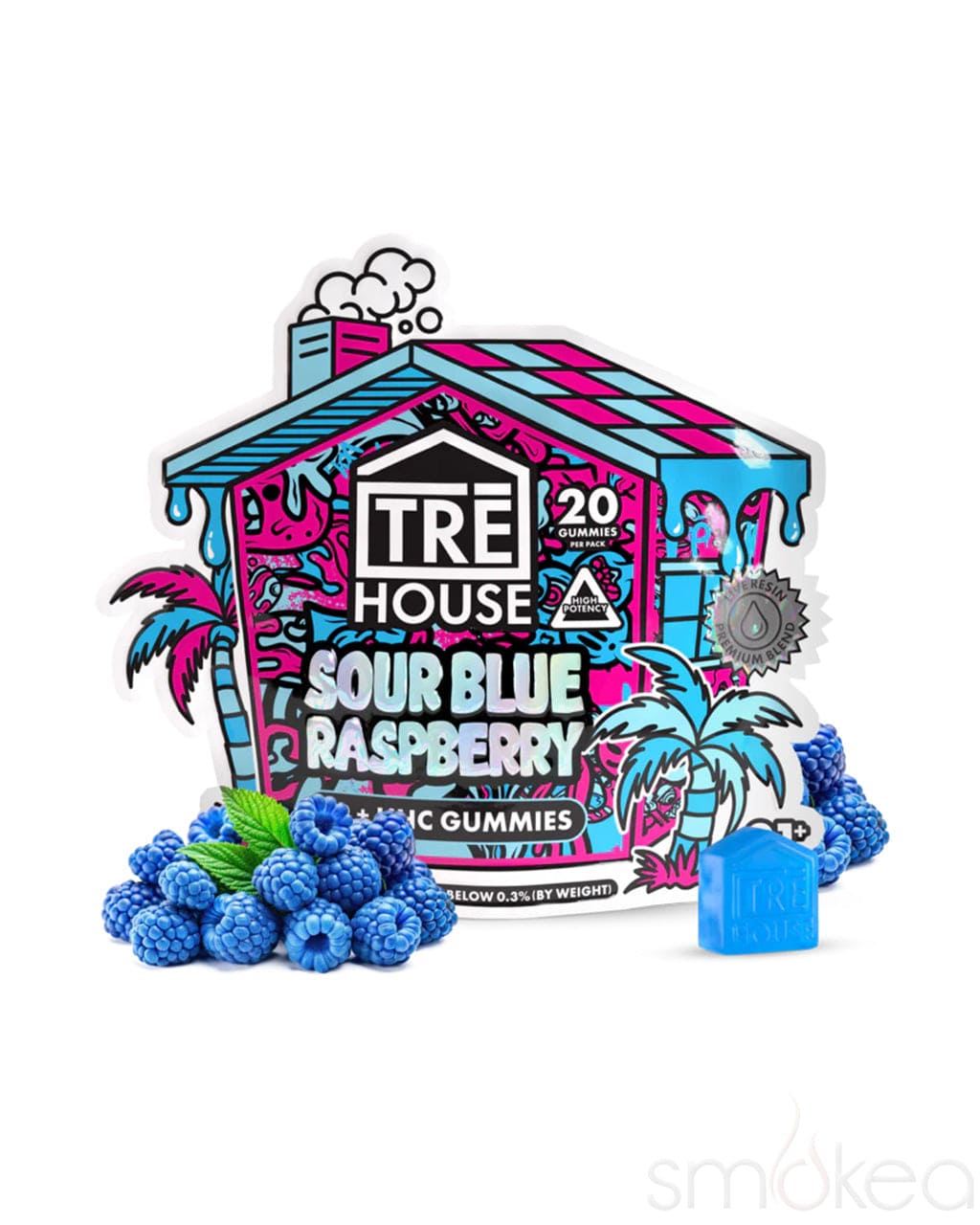 TRĒ House Delta 9 Gummies w/ HHC - Sour Blue Raspberry
