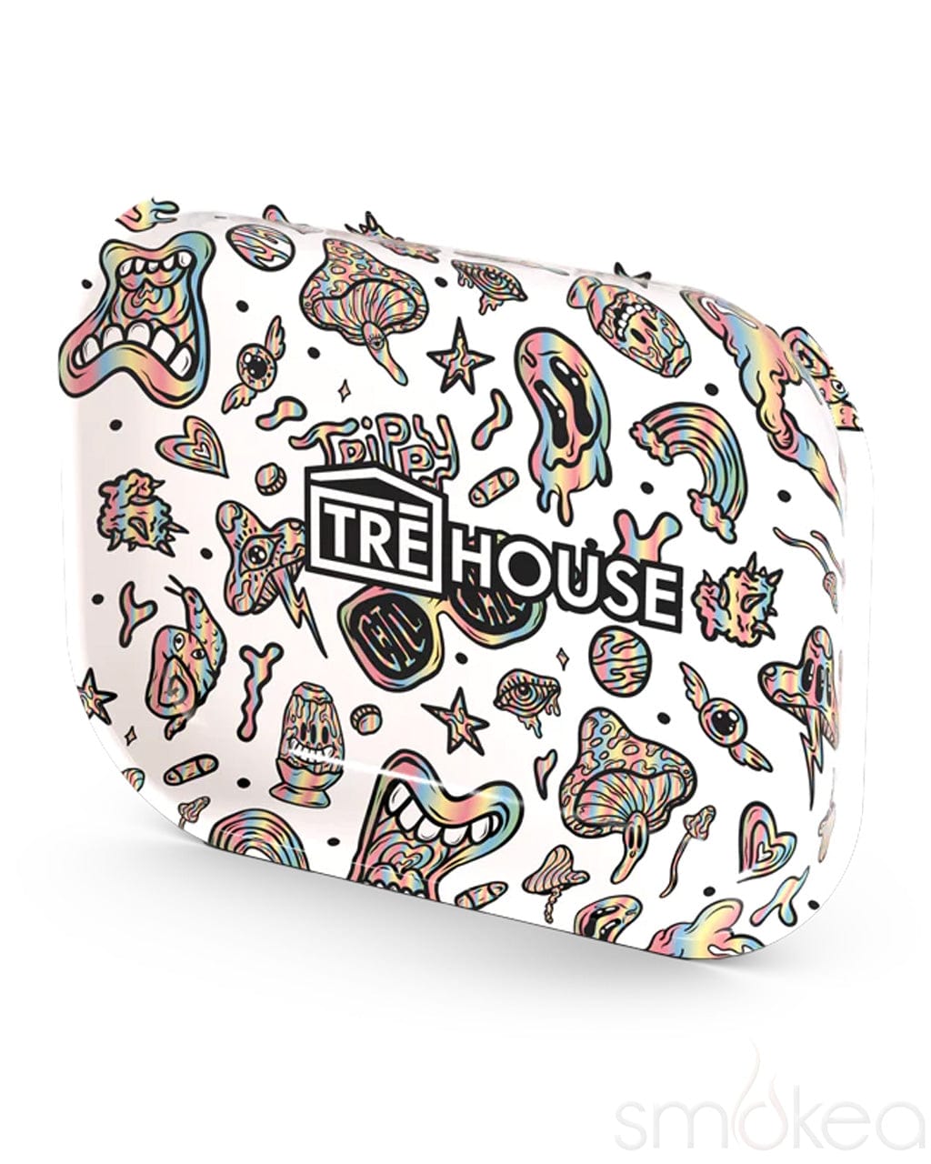 TRĒ House Medium Metal Rolling Tray White