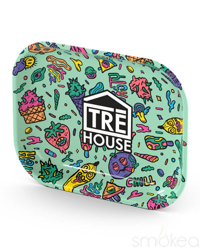 TRĒ House Small Metal Rolling Tray Green