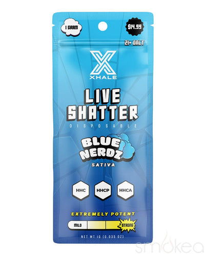 Xhale 1g HHC Live Shatter Vape - Blue Nerdz