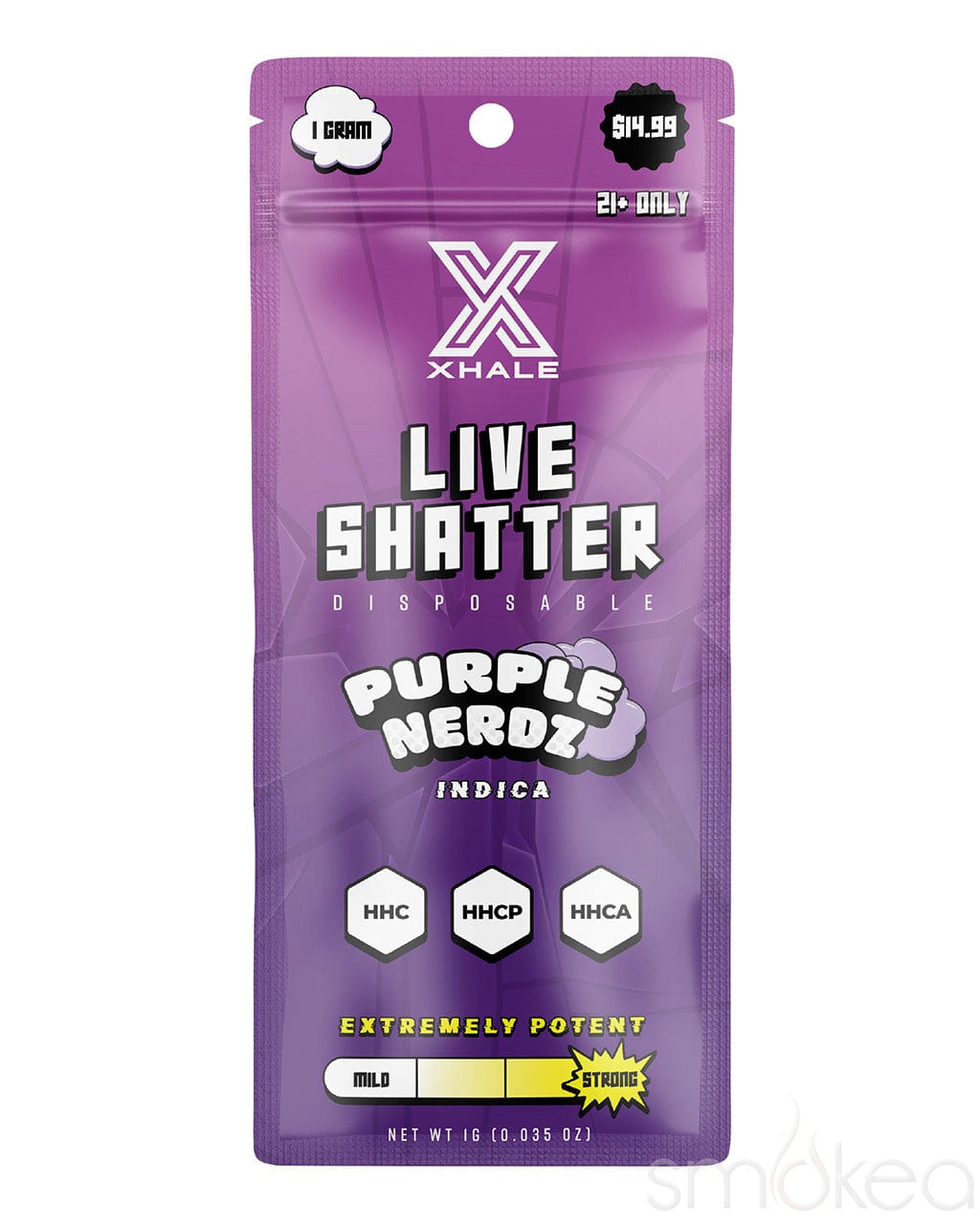 Xhale 1g HHC Live Shatter Vape - Purple Nerdz