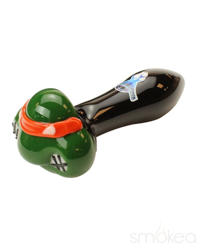 Chameleon Glass "Masked Turtles" Spoon Pipe Orange