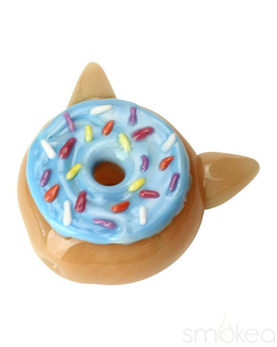 Empire Glassworks Glazed Kitty Donut Hand Pipe Blue