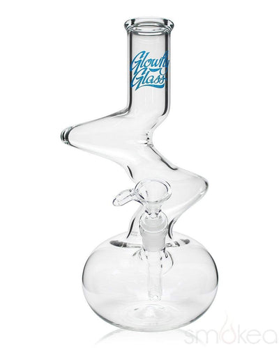 Glowfly Glass 13" Clear Double Zig Zag Bong
