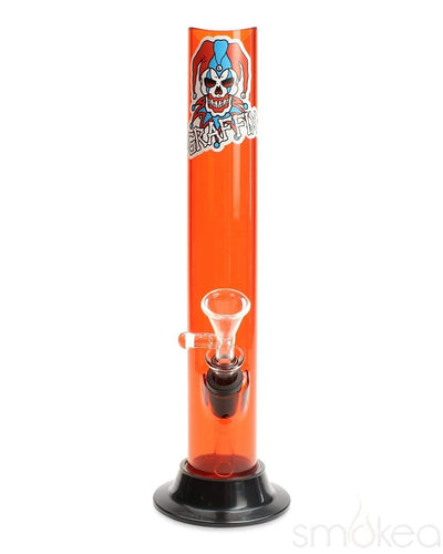Graffix 10" Straight Skinny Acrylic Bong Red