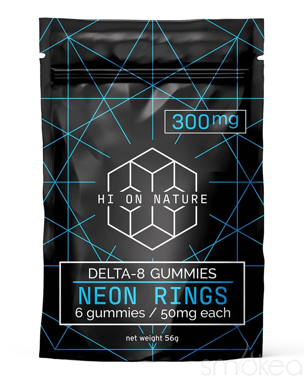 Hi On Nature 300mg Delta 8 Neon Rings Gummies (6-Pack)