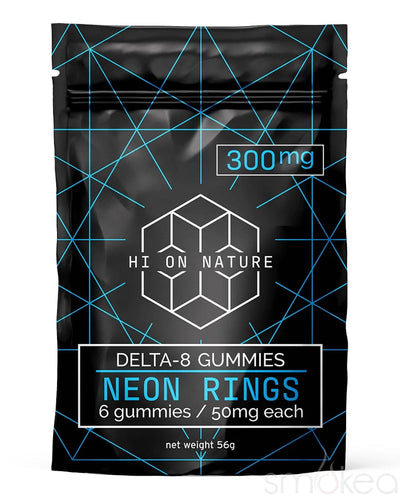 Hi On Nature 300mg Delta 8 Neon Rings Gummies (6-Pack)
