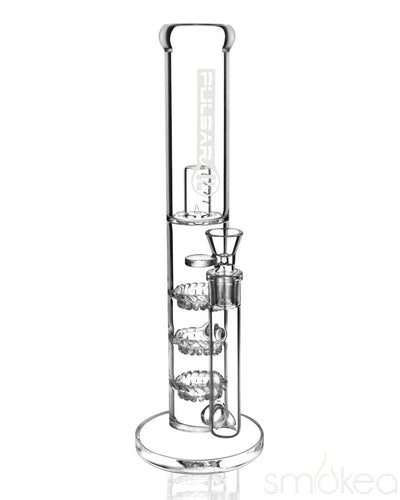 Pulsar 14" Straight Triple Turbine Bong