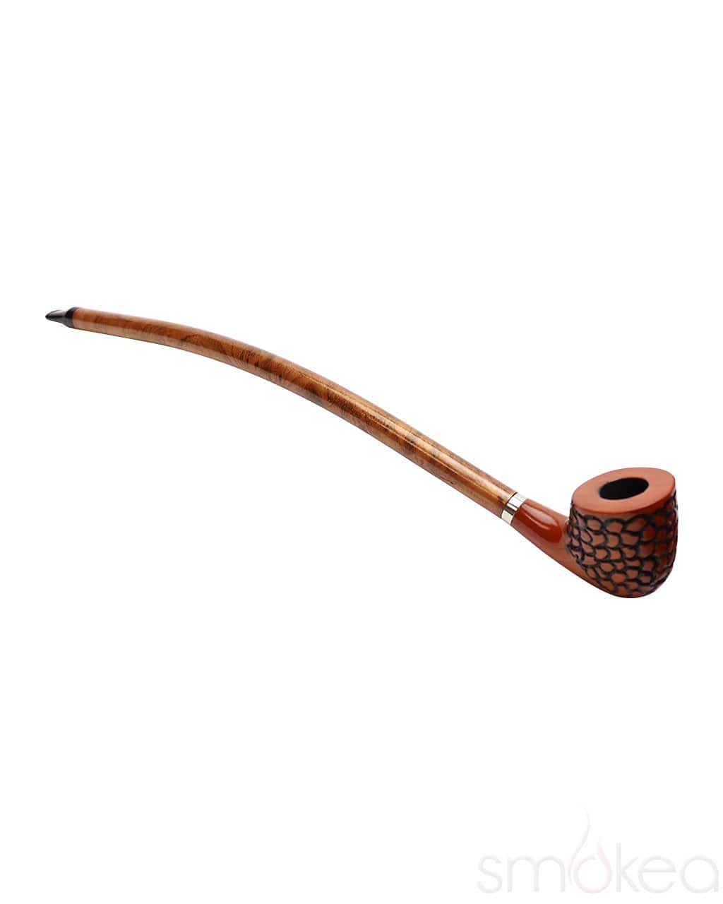 Shire Pipes Engraved Curved Stem Cherry Wood Pipe