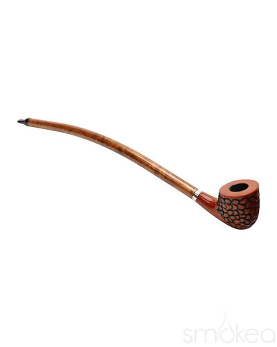 Shire Pipes Engraved Curved Stem Cherry Wood Pipe