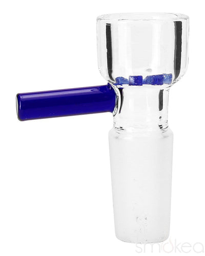 SMOKEA 14mm Glass on Glass Bowl w/ Built in Screen Blue