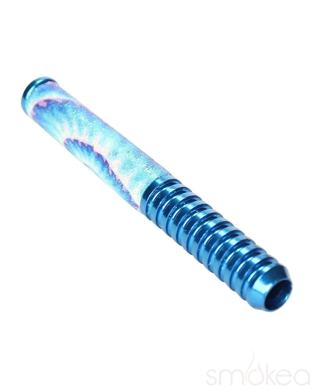 SMOKEA Tie Dye Glitter Fimo One Hitter Bat Blue