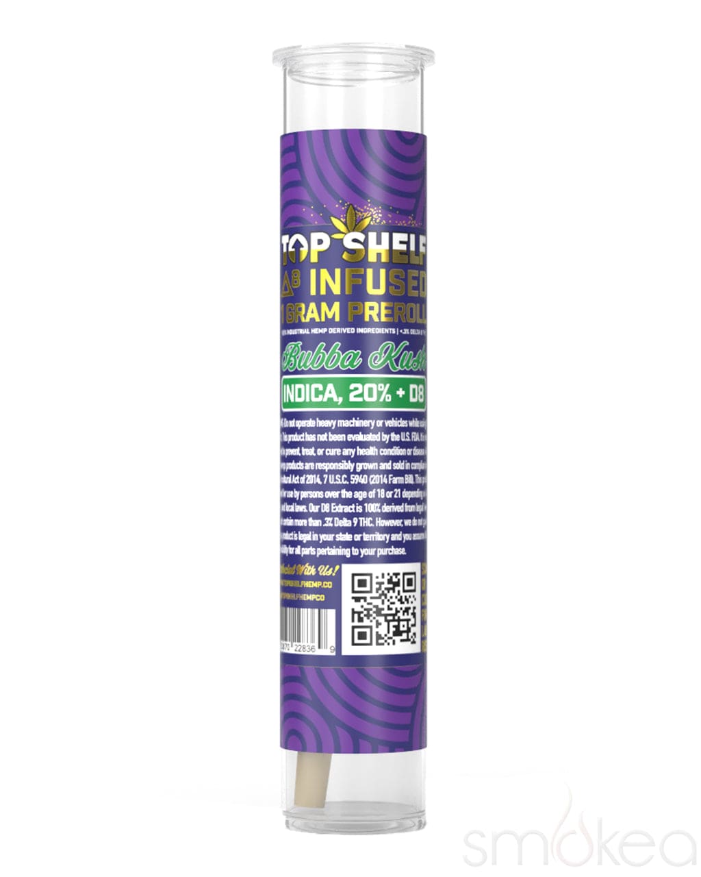 Top Shelf Hemp Delta 8 Infused Pre Roll - Bubba Kush