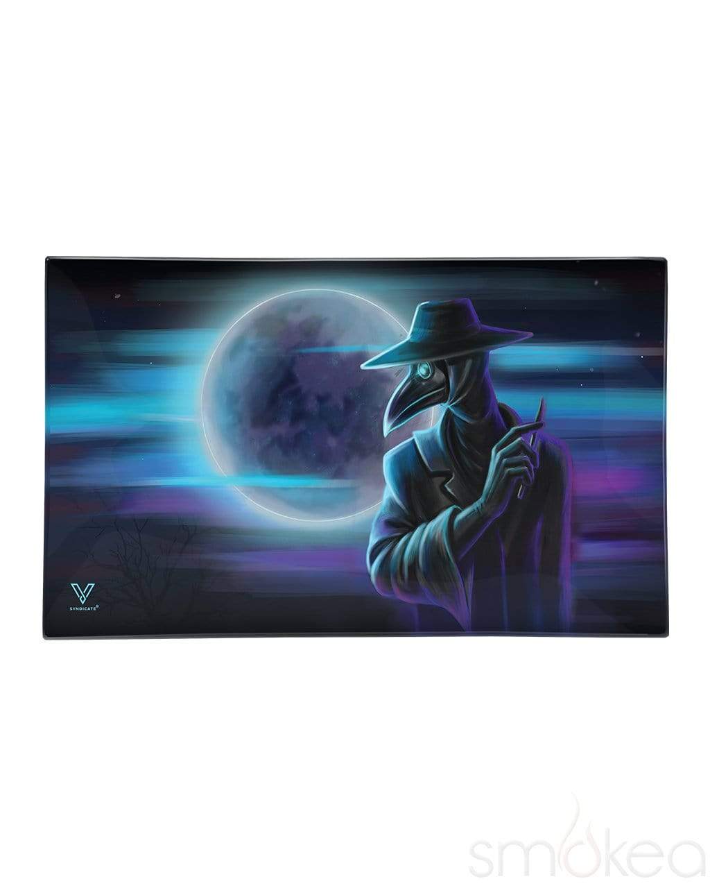 V Syndicate "Dark Traveler" Glass Rolling Tray Medium