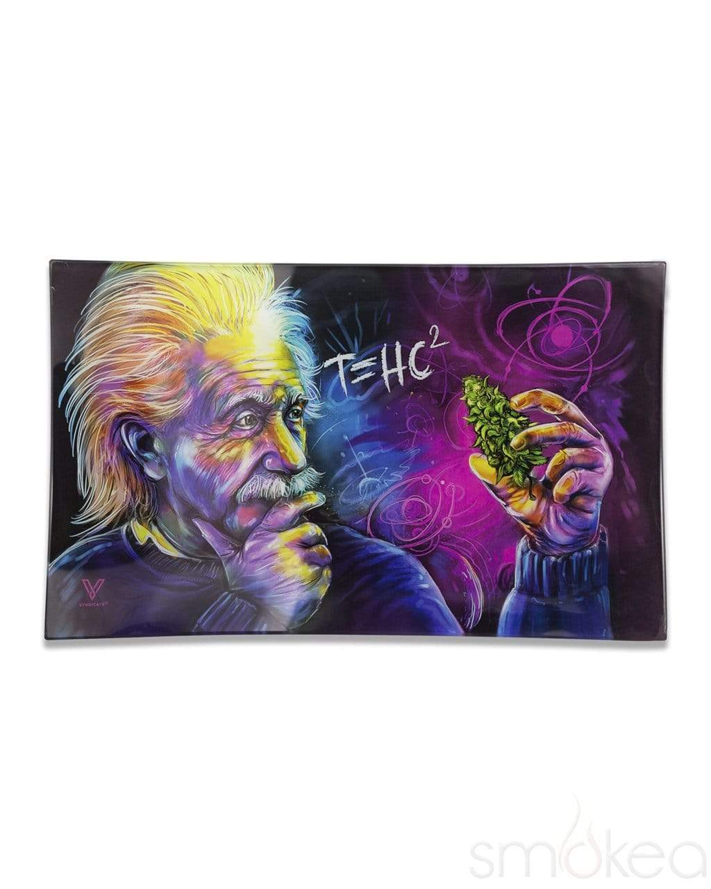 V Syndicate "Einstein Classic" Glass Rolling Tray Medium